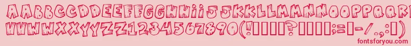 Mistv Font – Red Fonts on Pink Background