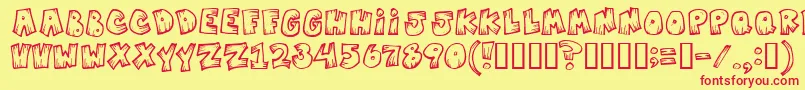 Mistv Font – Red Fonts on Yellow Background