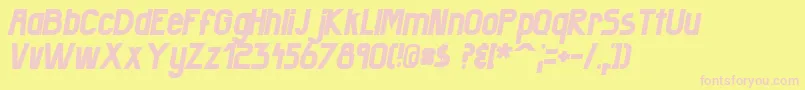 Badangitalic Font – Pink Fonts on Yellow Background