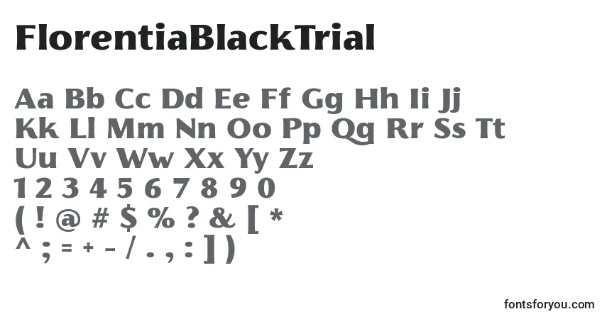 FlorentiaBlackTrial Font – alphabet, numbers, special characters