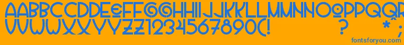 Vila Font – Blue Fonts on Orange Background