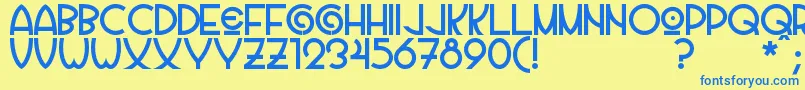 Vila Font – Blue Fonts on Yellow Background