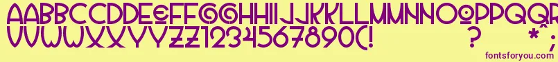 Vila Font – Purple Fonts on Yellow Background