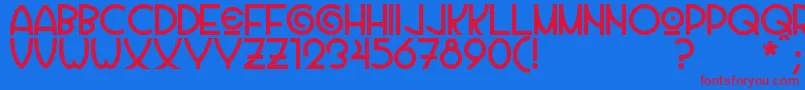 Vila Font – Red Fonts on Blue Background