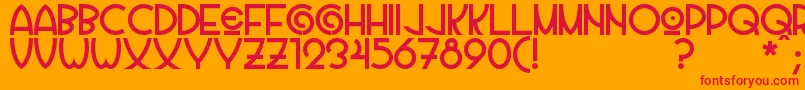 フォントVila – オレンジの背景に赤い文字