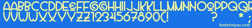 Vila Font – Yellow Fonts on Blue Background