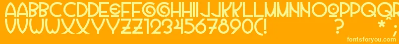 Vila Font – Yellow Fonts on Orange Background