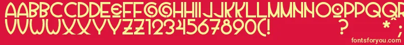 Vila Font – Yellow Fonts on Red Background