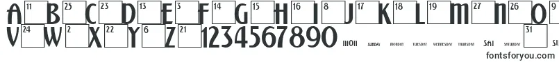 CalendarNormal-fontti – lohkofontit