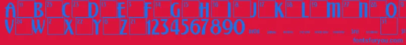 CalendarNormal Font – Blue Fonts on Red Background