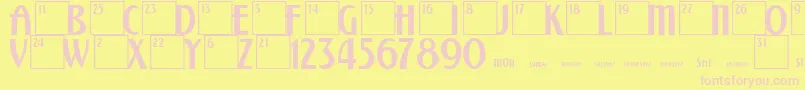 CalendarNormal Font – Pink Fonts on Yellow Background