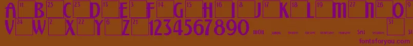 Шрифт CalendarNormal – фиолетовые шрифты на коричневом фоне