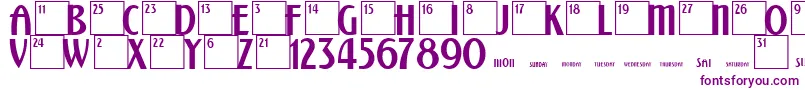 Шрифт CalendarNormal – фиолетовые шрифты
