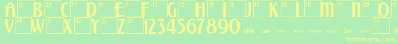 Шрифт CalendarNormal – жёлтые шрифты на зелёном фоне