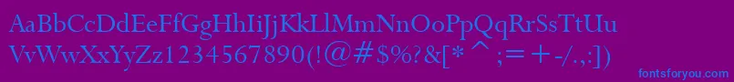 フォントLapidary333Bt – 紫色の背景に青い文字