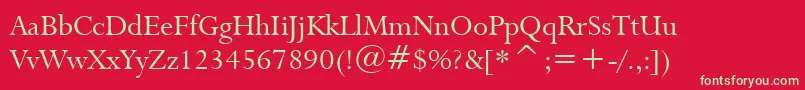 Lapidary333Bt Font – Green Fonts on Red Background