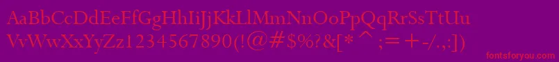 フォントLapidary333Bt – 紫の背景に赤い文字