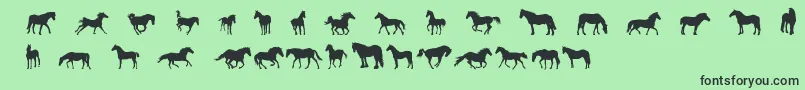 Fonte DjHorses1 – fontes pretas em um fundo verde