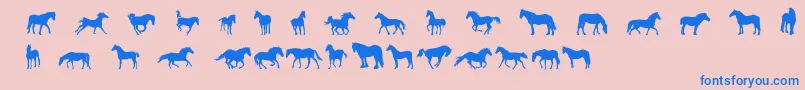 フォントDjHorses1 – ピンクの背景に青い文字