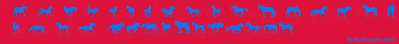 フォントDjHorses1 – 赤い背景に青い文字