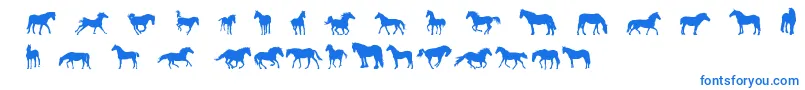 DjHorses1 Font – Blue Fonts on White Background