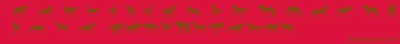 Fonte DjHorses1 – fontes marrons em um fundo vermelho