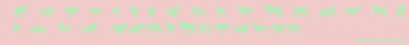 Fonte DjHorses1 – fontes verdes em um fundo rosa
