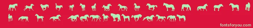 DjHorses1 Font – Green Fonts on Red Background