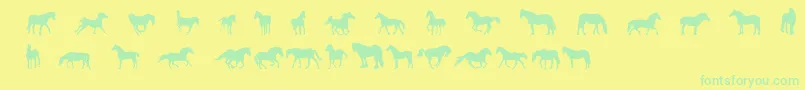 DjHorses1 Font – Green Fonts on Yellow Background