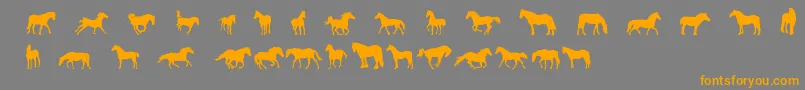 Weitere Informationen zur DjHorses1-Schriftart DjHorses1-Schriftart – Orangefarbene Schriften auf grauem Hintergrund