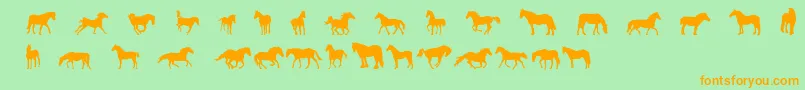 DjHorses1 Font – Orange Fonts on Green Background