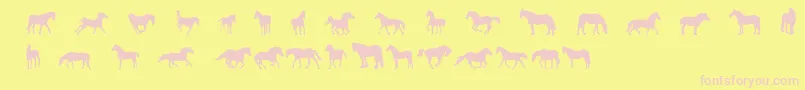 DjHorses1 Font – Pink Fonts on Yellow Background