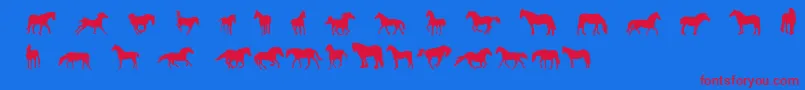 DjHorses1フォントについての詳細 フォントDjHorses1 – 赤い文字の青い背景