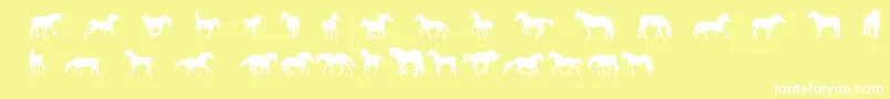 Fonte DjHorses1 – fontes brancas em um fundo amarelo