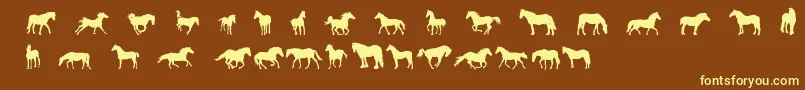 DjHorses1 Font – Yellow Fonts on Brown Background