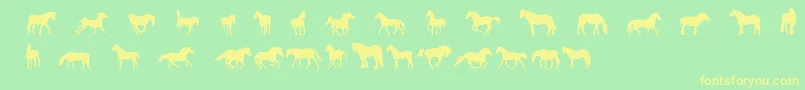 DjHorses1 Font – Yellow Fonts on Green Background