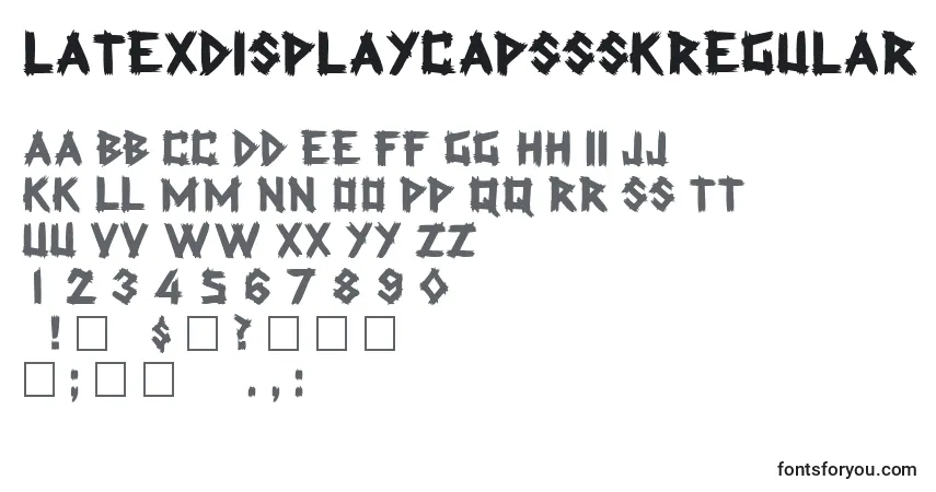 A fonte LatexdisplaycapssskRegular – alfabeto, números, caracteres especiais
