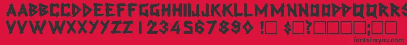 LatexdisplaycapssskRegular Font – Black Fonts on Red Background
