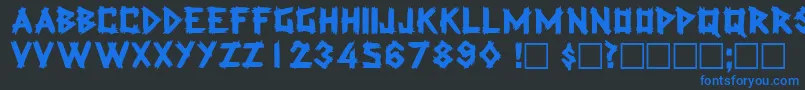 LatexdisplaycapssskRegular-Schriftart – Blaue Schriften auf schwarzem Hintergrund
