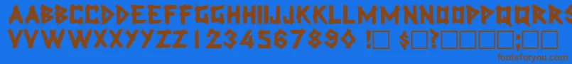 LatexdisplaycapssskRegular Font – Brown Fonts on Blue Background