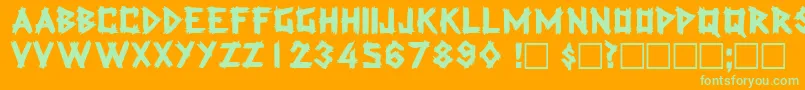 LatexdisplaycapssskRegular Font – Green Fonts on Orange Background