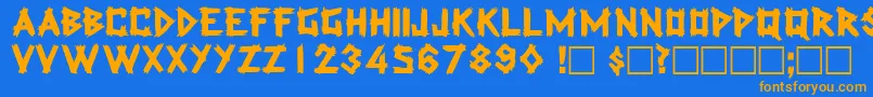 LatexdisplaycapssskRegular Font – Orange Fonts on Blue Background