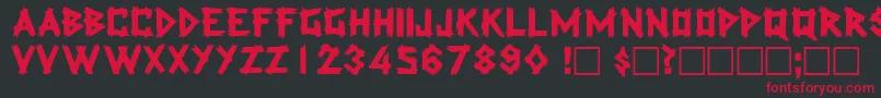 LatexdisplaycapssskRegular Font – Red Fonts on Black Background