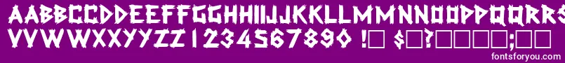 LatexdisplaycapssskRegular-fontti – valkoiset fontit violetilla taustalla