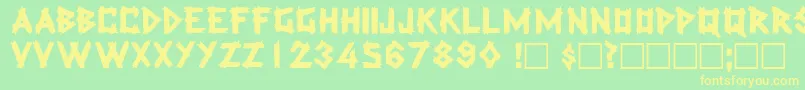 LatexdisplaycapssskRegular Font – Yellow Fonts on Green Background