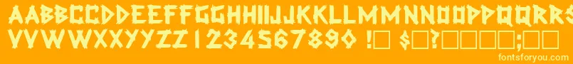 LatexdisplaycapssskRegular Font – Yellow Fonts on Orange Background