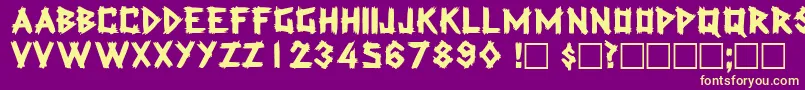LatexdisplaycapssskRegular Font – Yellow Fonts on Purple Background