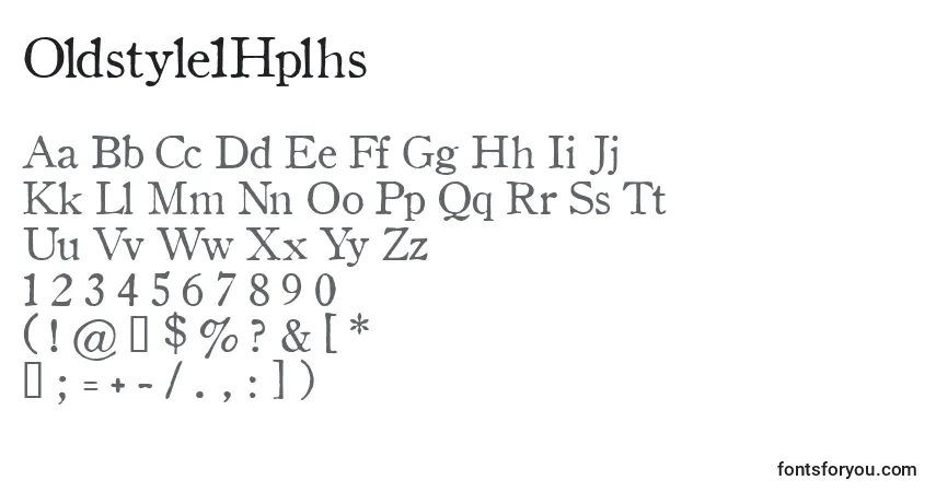Schriftart Oldstyle1Hplhs – Alphabet, Zahlen, spezielle Symbole