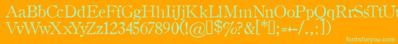 Oldstyle1Hplhs Font – Green Fonts on Orange Background