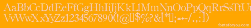 Oldstyle1Hplhs Font – Pink Fonts on Orange Background